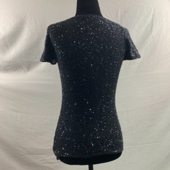 Donna Karan Silk Cashmere Beaded Top - Picture 2 of 5